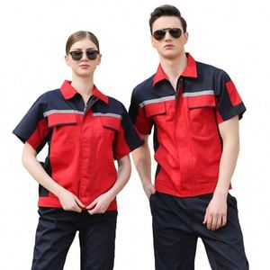 Chemises à manches courtes pour hommes, nouveau style printemps, avec logo personnalisé, respirantes, pour le travail en extérieur, combinaisons de sécurité décontractées, couleur unie, pour l'ingénierie - Product Image 2