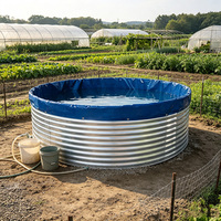 Bassin de pisciculture extérieur rond en acier galvanisé grande capacité pour l'aquaculture et l'élevage