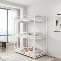 Lits superposés en fer modernes, durables, réglables et peu encombrants à 3 niveaux, certifiés ISO14001, avec barrières de sécurité, mobilier de chambre à coucher 2026