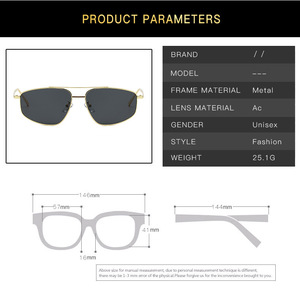 Солнцезащитные очки в стиле Y2K, металлическая оправа, защита от ультрафиолета UV400, антибликовое покрытие, полнорамные дизайнерские очки для мужчин и женщин - Product Image 4