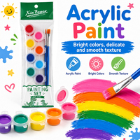 Peinture acrylique Xin Bowen 3ML/5ML, 2 bandes de 12 couleurs, peinture pour artistes, sans danger pour les enfants, avec 2 pinceaux