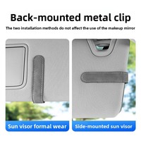 Clip pour lunettes de voiture en cuir PU, pare-soleil multifonctionnel, rangement pour cartes de visite, étui à lunettes créatif