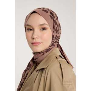 Pure Tone Leopard Print <b>Scarf</b> Women <b>Long</b> Polyester Multi Functional Milk Coffee Color Digital Printing - Product Image 4