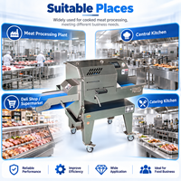 Trancheuse à viande professionnelle robuste, machine à trancher automatique pour jambon, bœuf rôti, saucisses et charcuterie