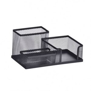 Organisateur de bureau multifonctionnel en métal à 3 compartiments, porte-clips pour stylos et crayons - Product Image 1