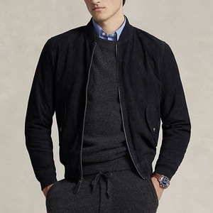 NAFA Customized <strong>Mens</strong> Classical NavyBlue Genuine Suede Leather Bomber <strong>Aviator</strong> Flight <strong>Jacket</strong> With Best Quality - Product Image 1