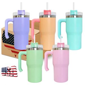 Vaso Térmico de Viaje de 20oz con Asa, Aislamiento al Vacío, Color Macaron, para Niños, Estudiantes y Bebés, Personalizable por Sublimación - Product Image 1
