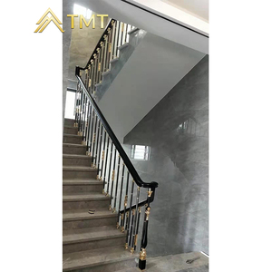 Stair Handrail Staircase Aluminum <strong>Column</strong> Luxury Villa Indoor Metal Terrace Designs Indoor Metal Stair Railing