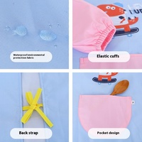 Weavewin Tablier d'art en coton imperméable imprimé avec logo personnalisé à manches longues pour la maternelle Tablier d'habillage inversé Peinture Smock pour enfants