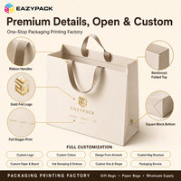 Sacs en papier personnalisés de qualité supérieure avec logo, sacs de shopping en kraft blanc mat de luxe, emballages cadeaux et de vente au détail en gros