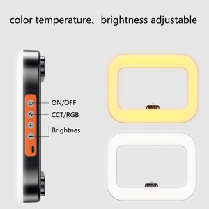 Lumière Annulaire LED RGB 20W Portative pour Vlogging Extérieur, Lampe Vidéo Carrée pour Selfie et Éclairage <span class=keywords><strong>Photo</strong></span> de Téléphone Portable - Product Image 5
