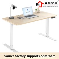 Pieds de bureau ergonomiques multifonctionnels en acier à 3 sections, réglables en hauteur, à double moteur, pour bureau commercial, bureau d'ordinateur moderne