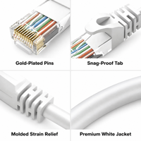 Câble Ethernet Gigabit Cat6 UTP CCA sans emmêlement RJ45, longueur personnalisée, directement de l'usine, pour la maison et le bureau