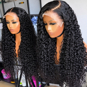 Glueless Lace Front <strong>Wigs</strong> 13X6 Hd Water Curl Bouncy 250% Pre Cut Pre Bleached Raw Vietnamese Wear Go for Black Women - Product Image 2