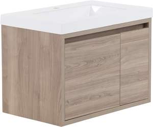 Ensembles d'armoire en mélamine PVC de vanités de salle de bains flottantes modernes de vente chaude du Mexique avec le dessus de l'évier <span class=keywords><strong>blanc</strong></span> - Product Image 3