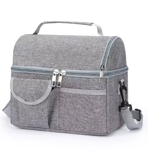 Sac à déjeuner isotherme portable personnalisé en gros, en tissu Oxford, double couche, fermeture éclair, grande capacité, imperméable - Product Image 2