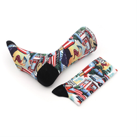 Chaussettes imprimées personnalisées pour le fitness et la course à pied, sans couture et faciles à personnaliser, chaussettes mi-mollet tendance