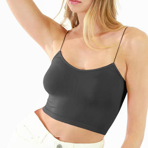 Top de Tirantes Elegante de Mezcla de Seda Tejida Transpirable para Mujer, con Tirantes Ajustables, Caída Suave, Diseño Minimalista, para Verano, con Relleno en el Pecho - Product Image 5