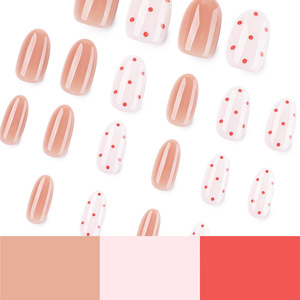 <span class=keywords><strong>Uñas</strong></span> Postizas Elegantes Color <span class=keywords><strong>Rosa</strong></span> con Puntos Marrones, Estilo Clásico Francés, Nueva Llegada, Forma Almendrada Cuadrada, Gel Sólido, 24 Piezas - Product Image 3