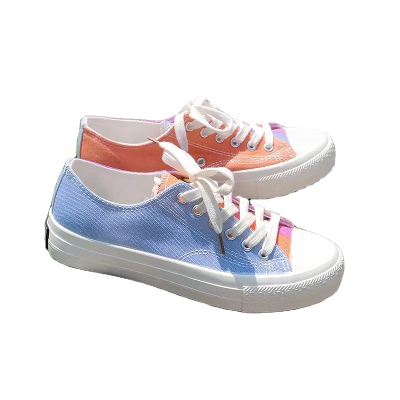 New arrival ultraviolet color changing canvas shoes women low-top skateboarding shoes