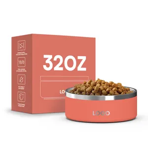 32 oz 64 oz Customized Logo Stainless Steel Dog Bowl Non Slip Slow Feeder Dog Bowl Cat Food Bowls with Logo