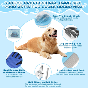 Multifunctional Plastic Pet Grooming Brush and Comb Set Simple Style Hair Cleaning Tools for Cats and <b>Dogs</b> - Product Image 3