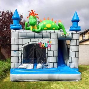 Château gonflable avec toboggan aquatique, robot gonflable avec double piste à vendre - Product Image 2