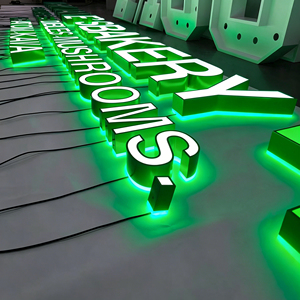 Custom Front Lit LED 3D Logo Letters <b>Sign</b> Acrylic Stainless Steel 2700K Warm White <b>Light</b> Easy Installation for Outdoor - Product Image 1