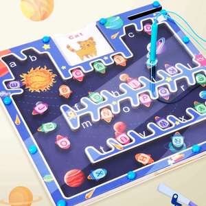 Jeu de puzzle magnétique pour développer la motricité fine des tout-petits, cadeau idéal, activité sensorielle, jeu spatial, labyrinthe d'alphabet - Product Image 6