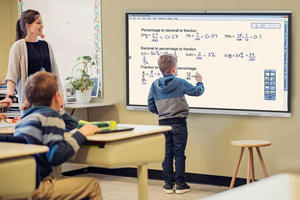 Panel LCD interactivo inteligente de 55 pulgadas, tablero de enseñanza electrónico educativo para niños, <span class=keywords><strong>pizarra</strong></span> <span class=keywords><strong>interactiva</strong></span> - Product Image 2
