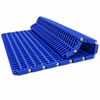 Bande transporteuse modulaire en plastique à grille de 27,2 mm de pas, à fonctionnement linéaire, pour ligne de production d'emballage de viande