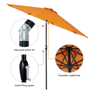 Sombrilla Plegable de Diseño Moderno Naranja para <span class=keywords><strong>Patio</strong></span> Exterior, Estructura de Acero con Recubrimiento en Polvo, Impermeable y Resistente al Viento, 1.35m, Sombrilla de Pesca - Product Image 5