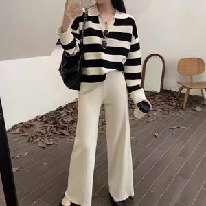 Recién llegado, trajes informales de manga larga para mujer con cuello vuelto, tejido de punto suave, bloque de Color cálido para invierno - Product Image 4