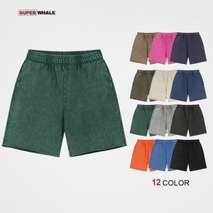 Pantaloncini Vintage all'ingrosso pesanti in cotone Terry 420g pantaloncini da lavaggio acidato Casual su misura per gli uomini - Product Image 2