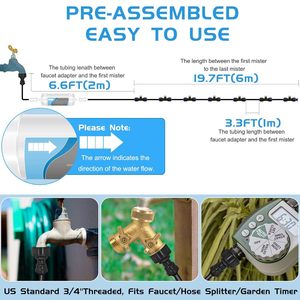 Micro Spray Nozzle Kit 1/2 In PP Material Water Efficient Cooling For Garden Patio Balcony Plant Watering - Product Image 4