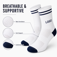 Chaussettes de cyclisme personnalisées avec logo, chaussettes de sport respirantes pour le vélo avec soutien de la voûte plantaire et semelle amortissante OEM