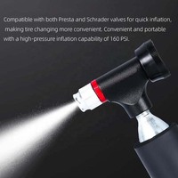 PRO-STAR Emergency Portable Mini CO2 Bicycle Pump Gauge Aluminum Alloy Schrader/Presta Valve Road/Mountain Bike Tire Inflation