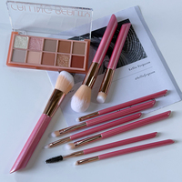 Ensemble complet de 9 pinceaux de maquillage pour le visage, en fibres synthétiques, manche en bois, pour fond de teint, poudre libre, cosmétiques professionnels