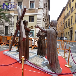 Statue de Jésus Crucifié en Bronze pour Jardin, Église ou Maison, Figurine Métallique Personnalisée avec 14 Stations du Chemin de Croix - Product Image 2