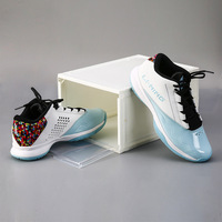 Boîte de rangement de chaussures en plastique, pratique, à aimant Transparent, en acrylique, boîtes de rangement empilables