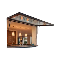 Fenêtre à battants en aluminium à double vitrage moderne, manuelle, à ouverture française, à toit fixe, insonorisée, en acier inoxydable pour villa
