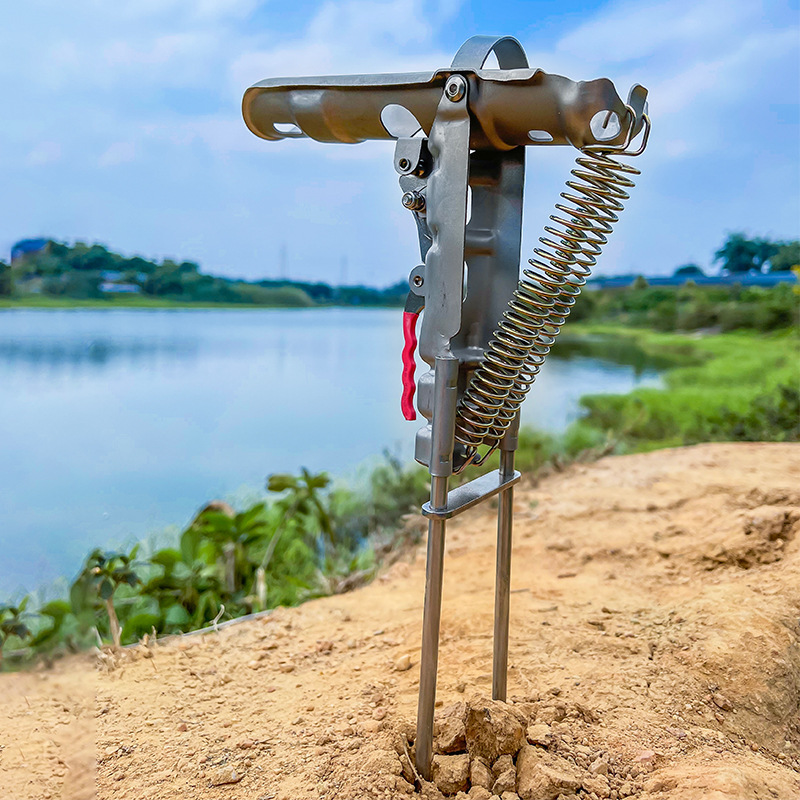 Automatic Spring Angle Fishing Pole Tackle Bracket - Anti-Rust Steel Automatic Spring Angle Fishing Pole Tackle Bracket - Anti-Rust Steel