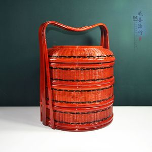 Bamboo Woven Food Box Round Handmade Gift Craft Tea Packaging Chongqing ZL 089 - Product Image 3