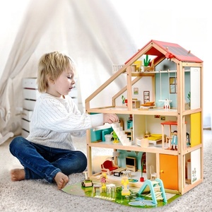 Casa <span class=keywords><strong>de</strong></span> <span class=keywords><strong>Muñecas</strong></span> <span class=keywords><strong>de</strong></span> Madera, Casa <span class=keywords><strong>de</strong></span> <span class=keywords><strong>Muñecas</strong></span> DIY para Jugar <span class=keywords><strong>con</strong></span> Accesorios <span class=keywords><strong>de</strong></span> Muebles, Elevador Funcional, Regalo Creativo para Niños a Partir <span class=keywords><strong>de</strong></span> 3 Años - Product Image 5