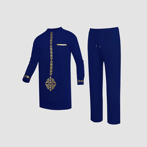 Conjunto de Dos Piezas de Camisa y Pantalón Kaftan Bordado de Lujo para Hombre, Estilo Dashiki, Traje Nacional <span class=keywords><strong>Africano</strong></span>, Moda 2026 - Product Image 3