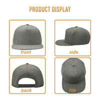 Gorra de Béisbol Heycap al por Mayor, con Forro Transpirable, Personalizable, para Fiestas al Aire Libre, de 5 Paneles, de Lana, con Logotipo Bordado en 3D, Visera Plana, Parte Superior Rígida, a la Moda