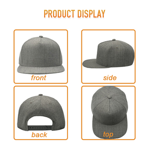 Gorra <span class=keywords><strong>de</strong></span> Béisbol Heycap al por Mayor, con Forro Transpirable, Personalizable, para Fiestas al Aire Libre, <span class=keywords><strong>de</strong></span> 5 Paneles, <span class=keywords><strong>de</strong></span> <span class=keywords><strong>Lana</strong></span>, con Logotipo Bordado <span class=keywords><strong>en</strong></span> 3D, Visera Plana, Parte Superior Rígida, a la Moda - Product Image 4