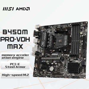 เมนบอร์ดคอมพิวเตอร์ MSI B450M <span class=keywords><strong>PRO</strong></span>-<span class=keywords><strong>VDH</strong></span> MAX รองรับซีพียู 5600X/5600G/5800X (AMD <span class=keywords><strong>B450</strong></span>/Socket AM4) - Product Image 2