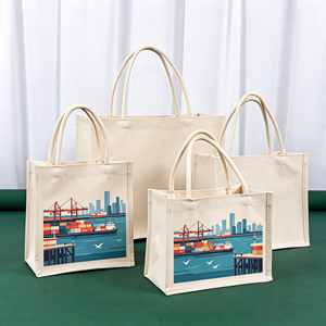 Bolsa de Yute al por Mayor, Bolsa de Compras de Arpillera para <span class=keywords><strong>Mujer</strong></span> con Diseño de Logotipo Personalizado, Reutilizable, Portátil, para Uso Promocional - Product Image 1