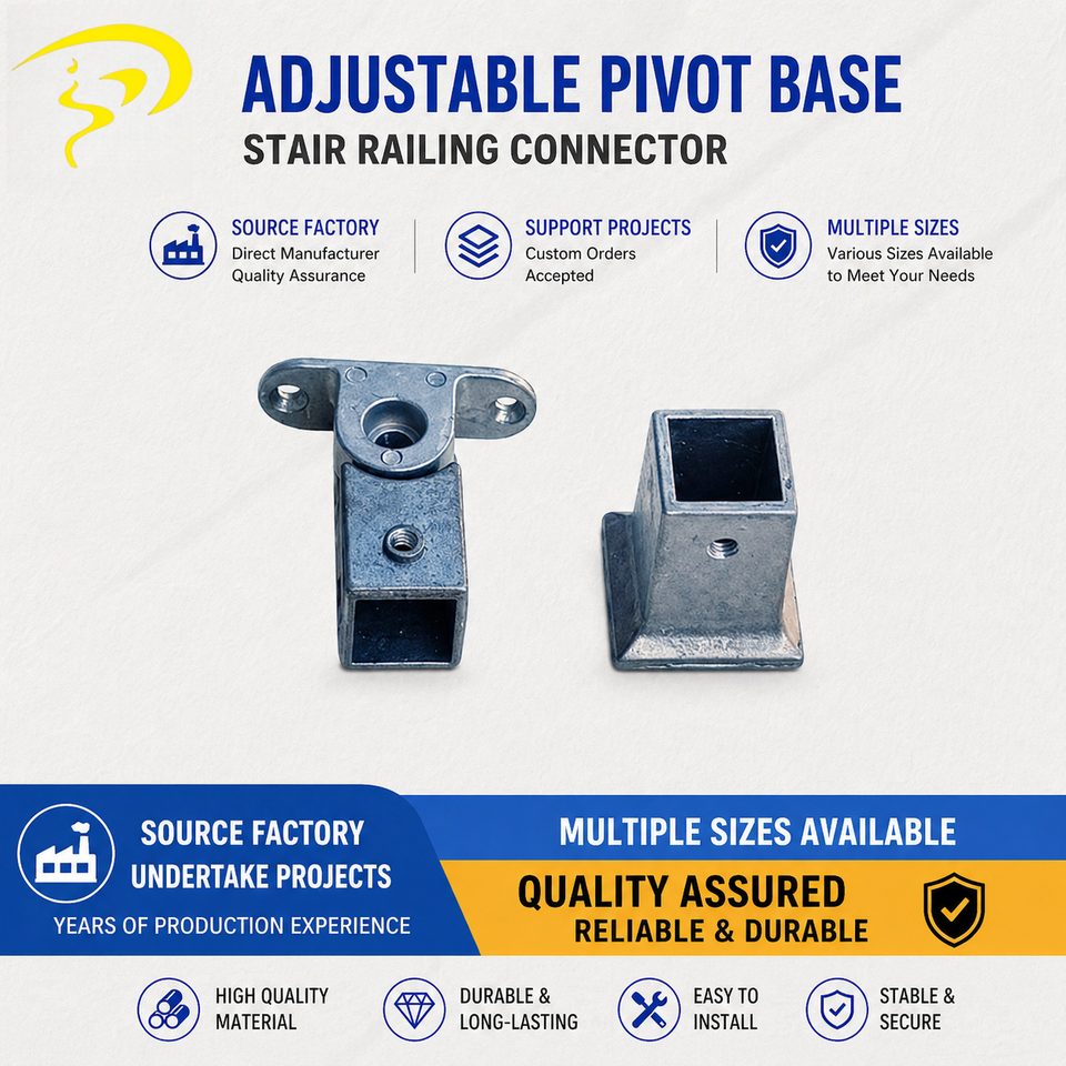 Pivot Railing System Adjustable Aluminum Stair Railing Connector Pivot Post Head Handrail ...